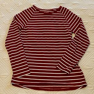 CHILDREN’S PLACE Girls Maroon Striped Long Sleeve Tee, Size 16